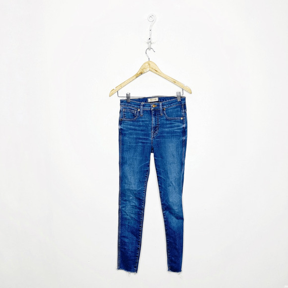 MADEWELL 9" Mid-Rise Skinny Jeans womens Paloma Wash Raw-Hem Edition J6515 27 - Picture 1 of 9